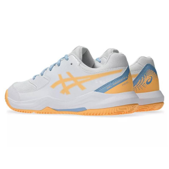 Zapatillas Asics Gel Dedicate 8 Padel GS Blanco Naranja Junior