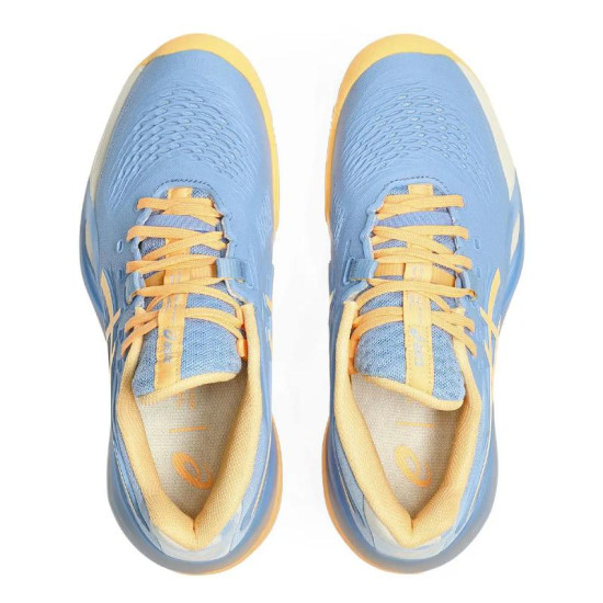 Zapatillas Asics Gel Resolution X Padel Azul Stone Naranja Mujer