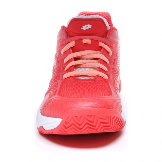 Zapatillas Lotto Mirage 300 Rojo Fluor Blanco Salmon Mujer