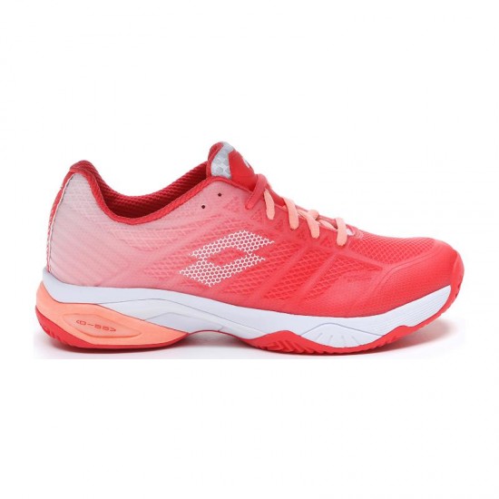 Zapatillas Lotto Mirage 300 Rojo Fluor Blanco Salmon Mujer