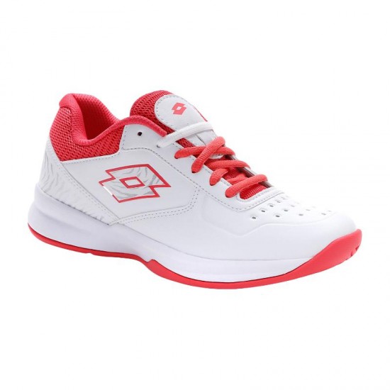 Zapatillas Lotto Space 600 II Blanco Rojo Fluor Mujer