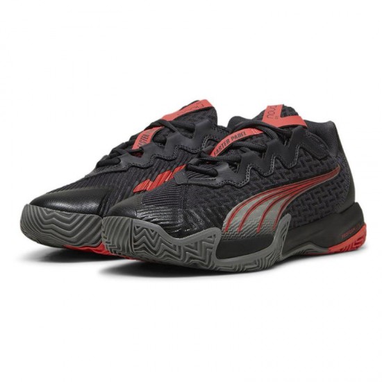 Zapatillas Puma Nova Elite Gris Oscuro Negro Rojo