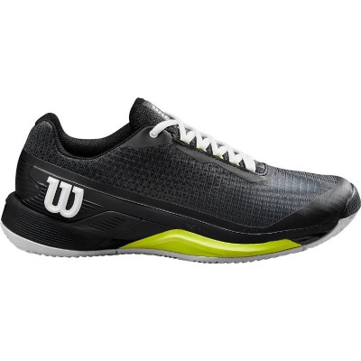 Zapatillas Wilson Rush Pro 4.0 Clay Negro Blanco Amarillo