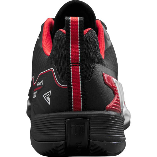 Zapatillas Wilson Rush Pro 4.5 Clay Negro Rojo Blanco